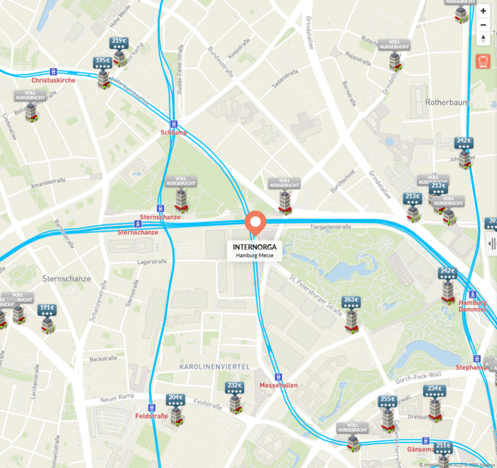 Note: The prices on the HotelMap website apply. Screenshot HotelMap