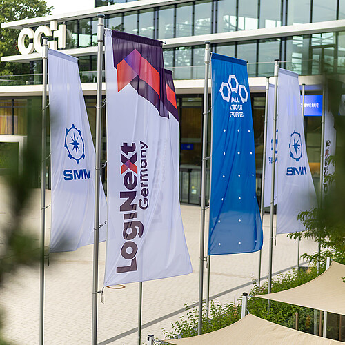 ALL ABOUT PORTS 2026 - Flags outside the CCH ALL ABOUT PORTS 2026 - Flags outside the CCH